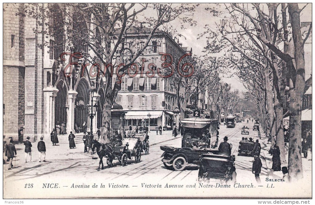 (06) Nice - Avenue De La Victoire - Tram Tramway - Calèches Voitures Automobiles Taxis - 2 SCANS - Andere & Zonder Classificatie