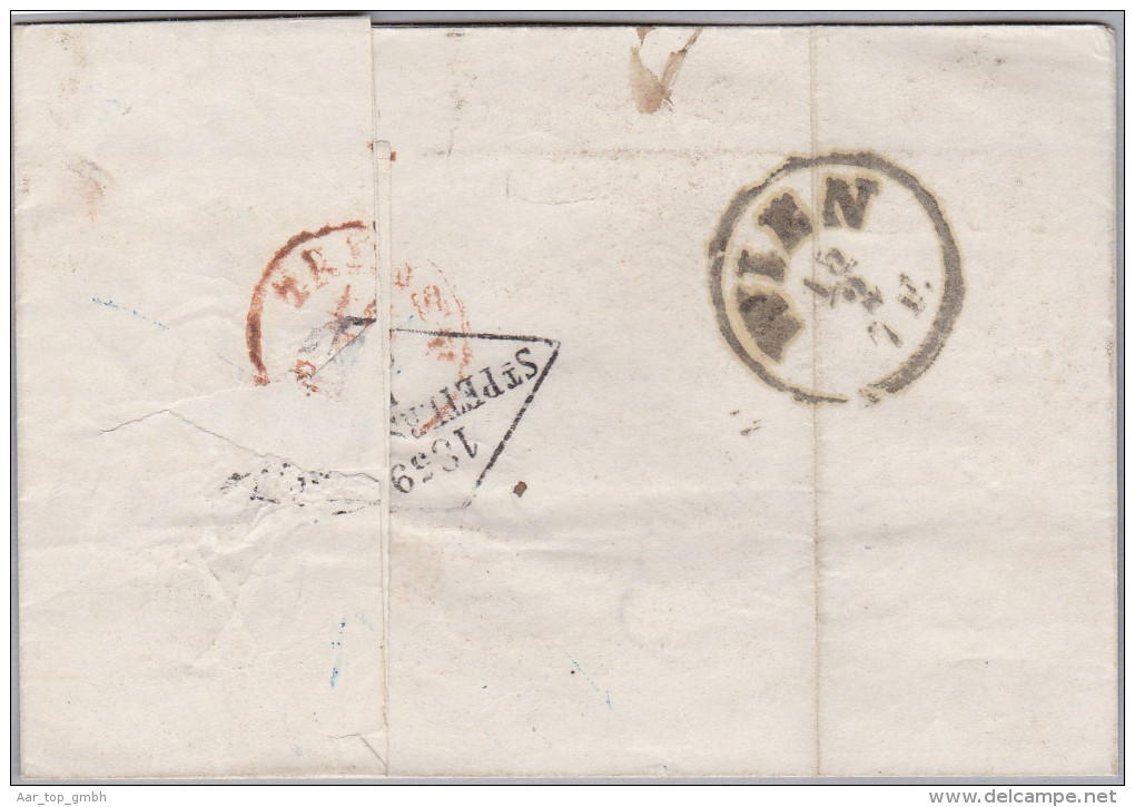 Russland St. Petersburg 1859-02-?? Brief Ohnen Inhalt Nach Triest Via Wien - ...-1857 Vorphilatelie