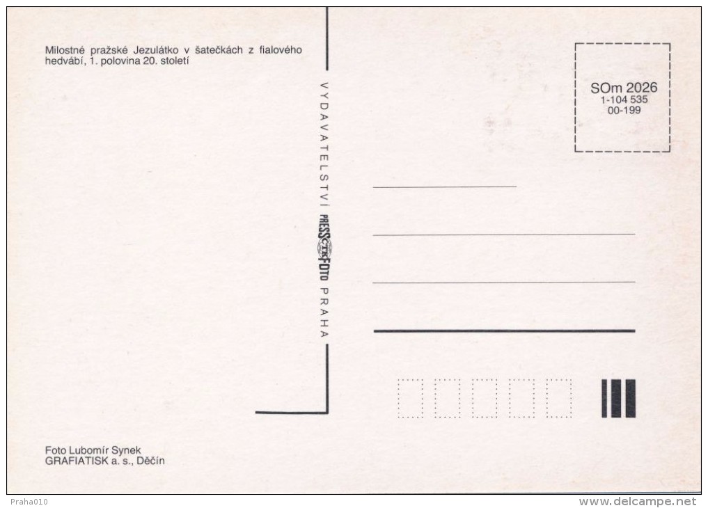 J2741 - Czechoslovakia (1991) Manufacturing Defect (RR!) - Cartes Maximum: Graceful Infant Jesus Of Prague - Plaatfouten En Curiosa