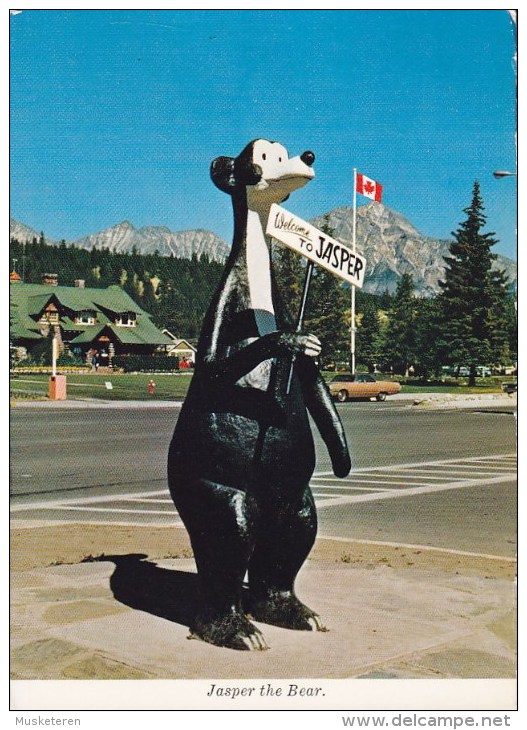 Canada CPA Jasper The Bear Welcome To Jasper National Park MAJESTIC Card (2 Scans) - Jasper