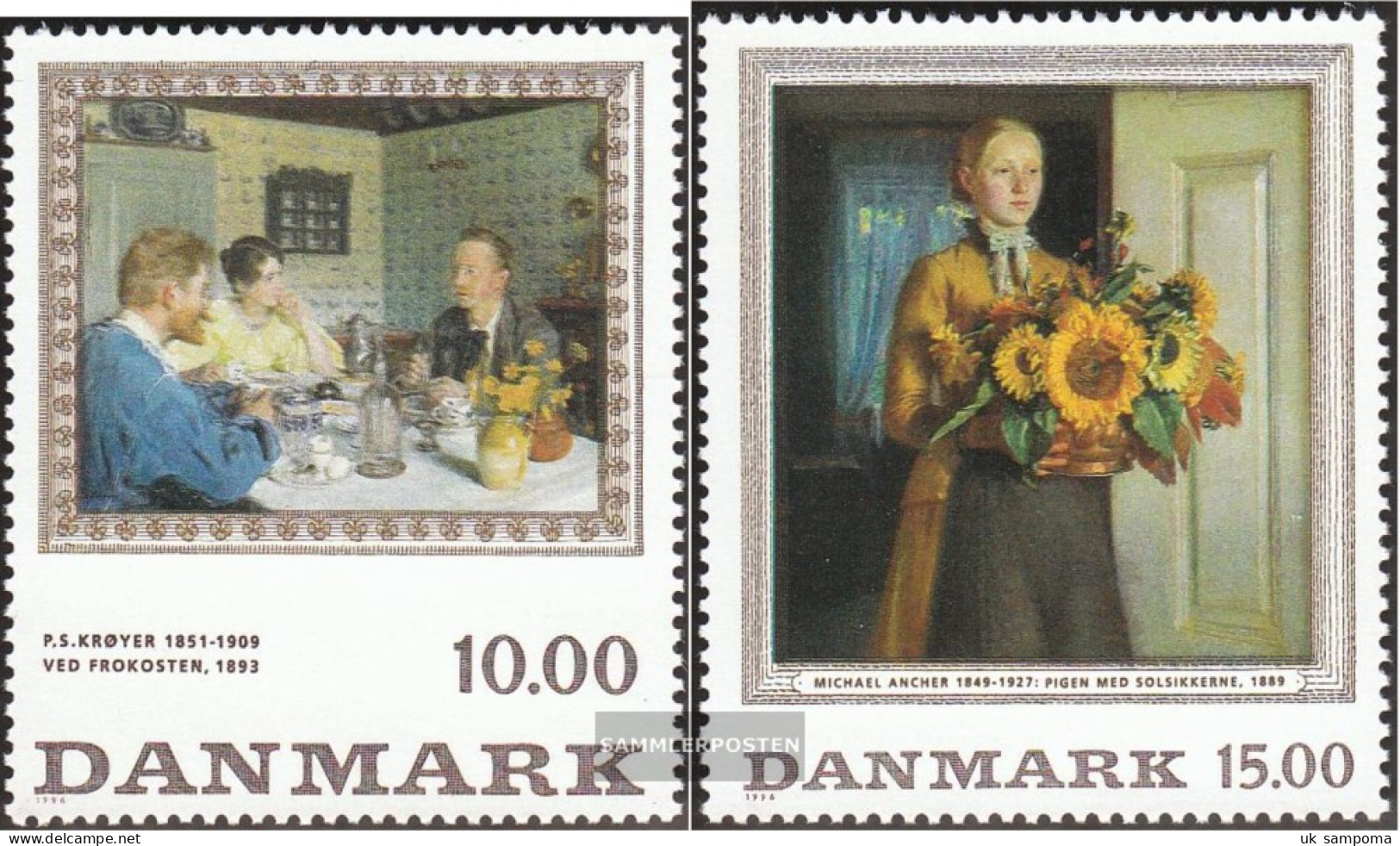 Denmark 1139-1140 (complete Issue) Unmounted Mint / Never Hinged 1996 Paintings IX - Neufs
