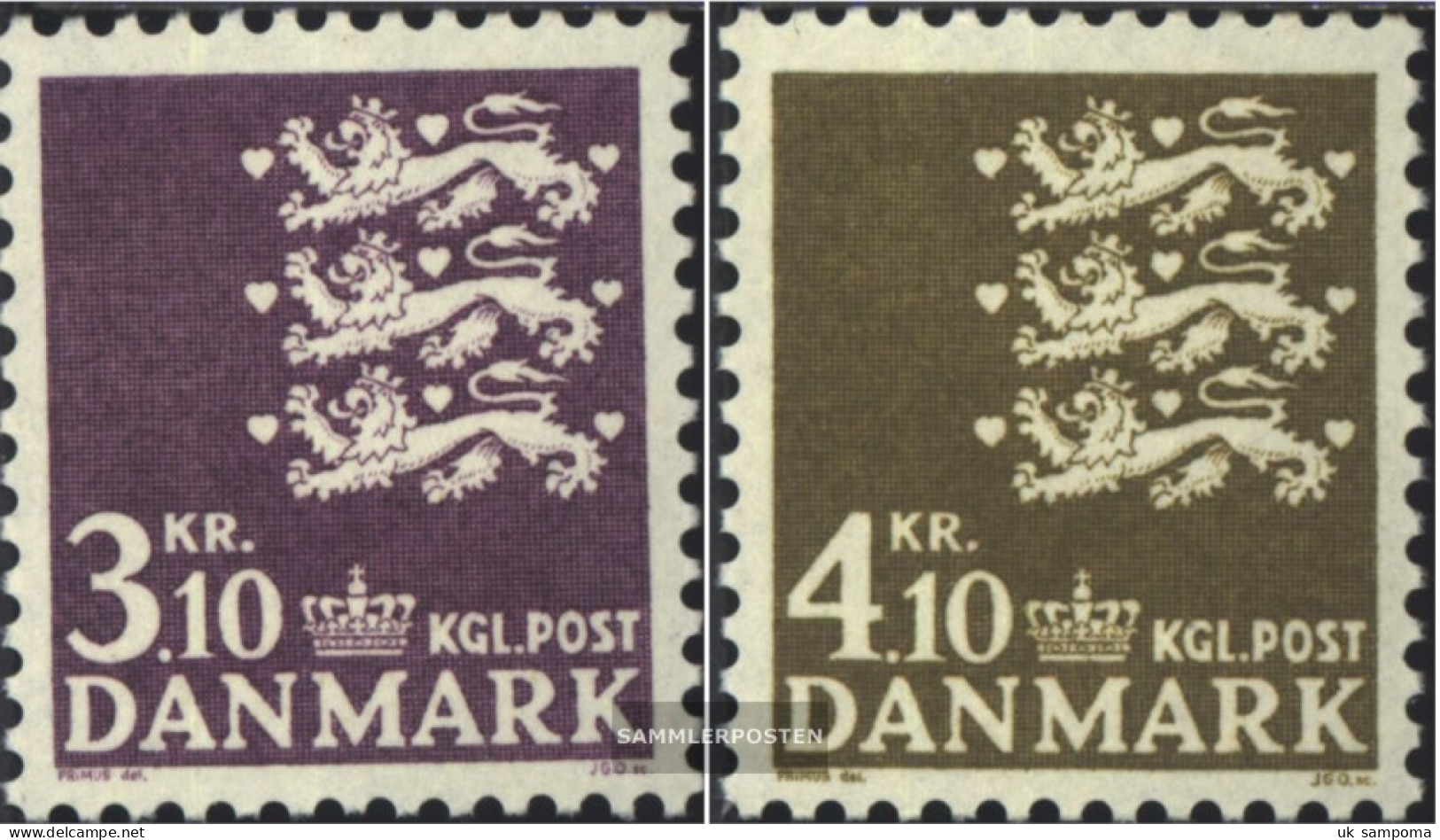 Denmark 499-500 (complete Issue) Unmounted Mint / Never Hinged 1970 Small Imperial Crest - Ongebruikt