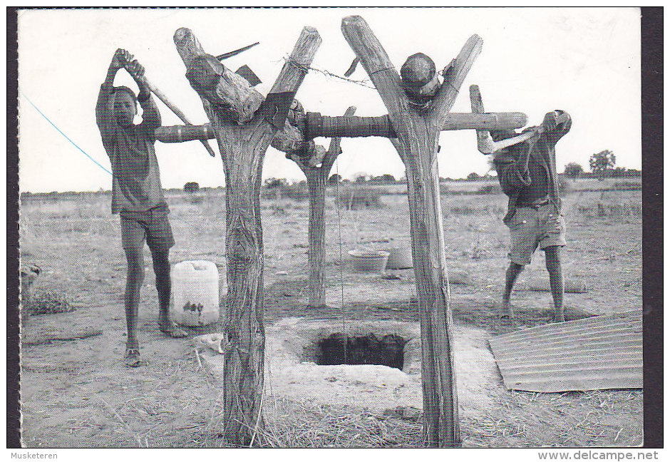 Namibia, Danish PPC Folkekirkens Nødhjælp / Spejderhjælpen Getting Water At The Well (2 Scans) - Namibia