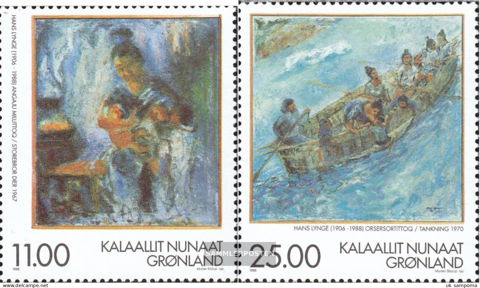 Denmark - Greenland 325-326 (complete Issue) Unmounted Mint / Never Hinged 1998 Paintings Of Hans Lynge - Neufs