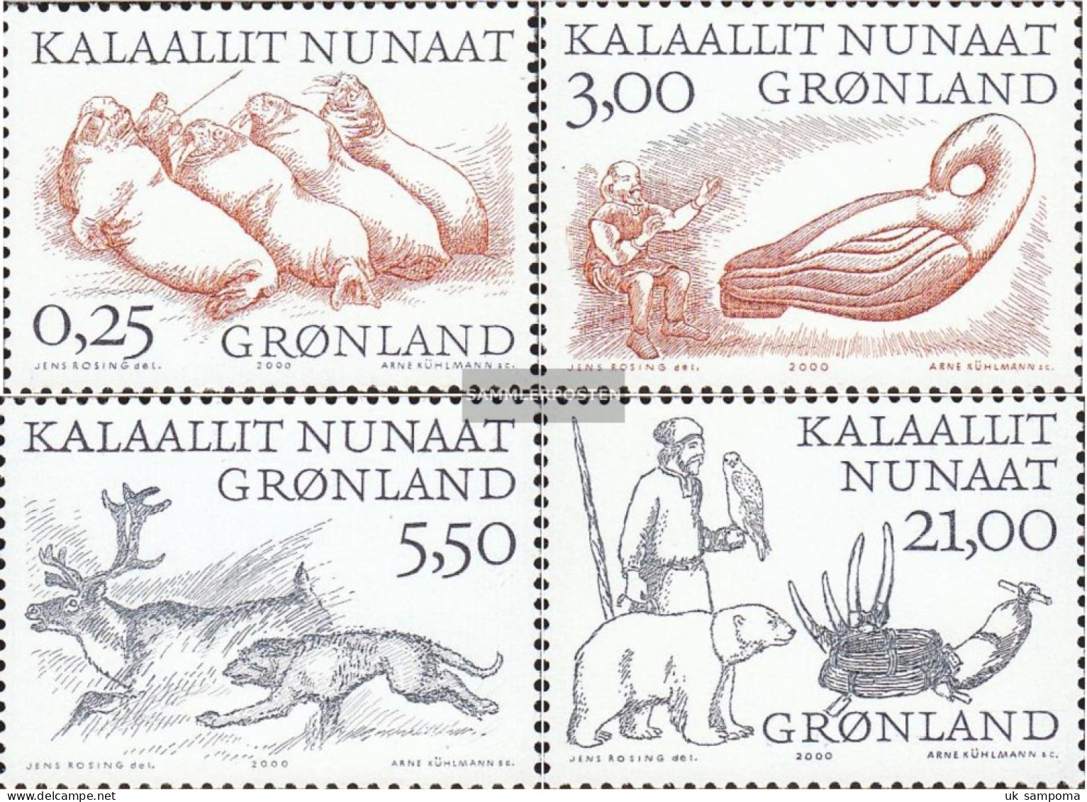 Denmark - Greenland 347-350 (complete Issue) Unmounted Mint / Never Hinged 2000 Vikings - Neufs