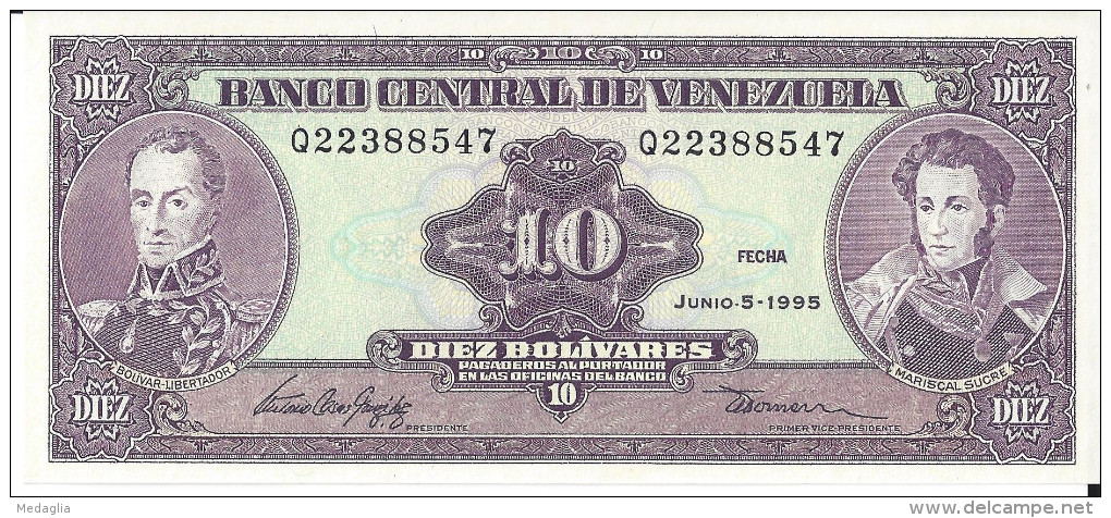 VENEZUELA - 10 Bolivares 1995 UNC - Venezuela