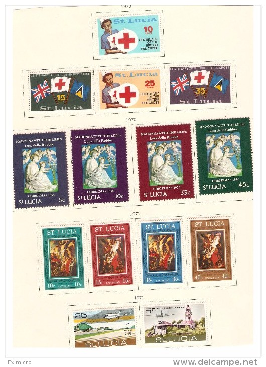 ST LUCIA  1966 -1970s MINT COLLECTION MOUNTED ON 8 SIDES OF ALBUM PAGES Cat £30+ - Ste Lucie (...-1978)