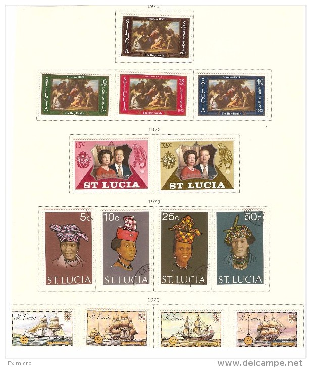 ST LUCIA  1966 -1970s MINT COLLECTION MOUNTED ON 8 SIDES OF ALBUM PAGES Cat £30+