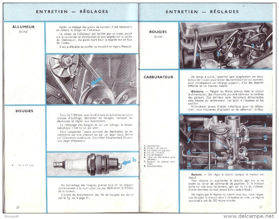 AUTOMOBILES  - PUBLICITE - NOTICE D' ENTRETIEN DE 46 PAGES + SCHEMA DE GRAISSAGE - RENAULT DAUPHINE - Cars