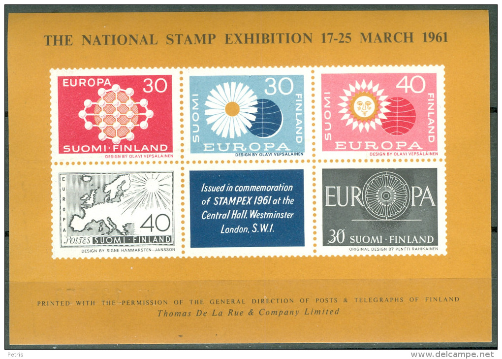 Finland National Stamp Exibition 1961 MNH** - Lot. A330 - Variétés Et Curiosités