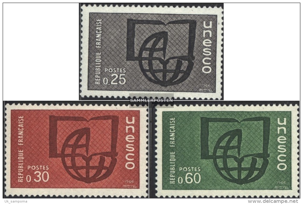 France DB6-DB8 (complete.issue.) Unmounted Mint / Never Hinged 1966 UNESCO - Mint/Hinged