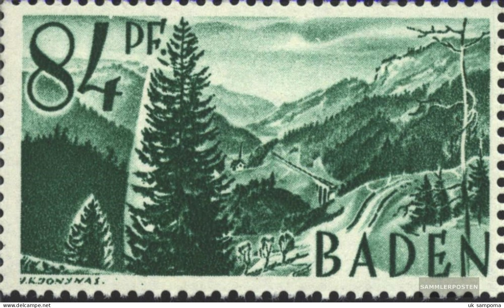 Franz. Zone-Baden 12III Screen About 4 Eingebuchtet (Field 39) Unmounted Mint / Never Hinged 1947 Clear Brands - Baden