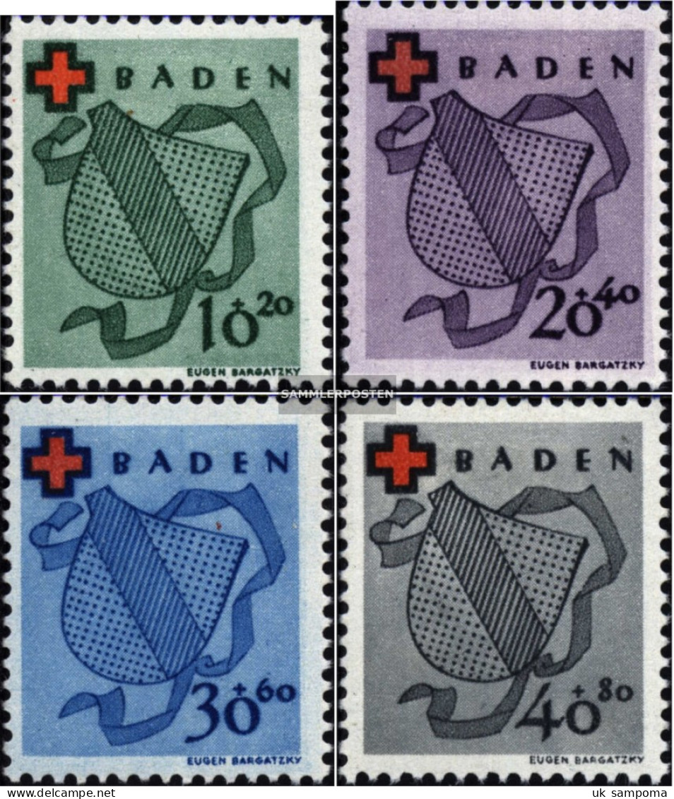 Franz. Zone-Baden 42A-45A (complete Issue) Unmounted Mint / Never Hinged 1949 Red Cross - Bade