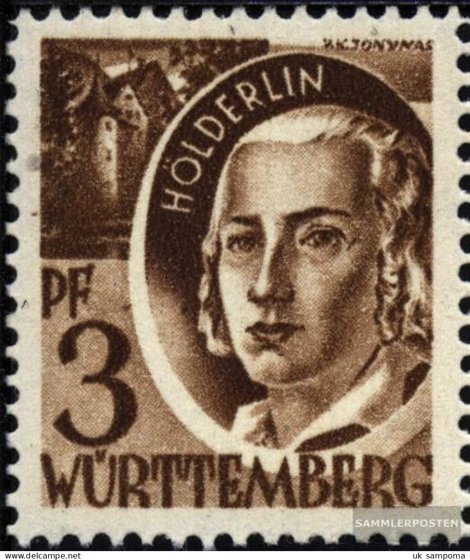 Franz. Zone-Württemberg 2III, PF Without Point (Field 26) Unmounted Mint / Never Hinged 1947 Hölderlin - Württemberg