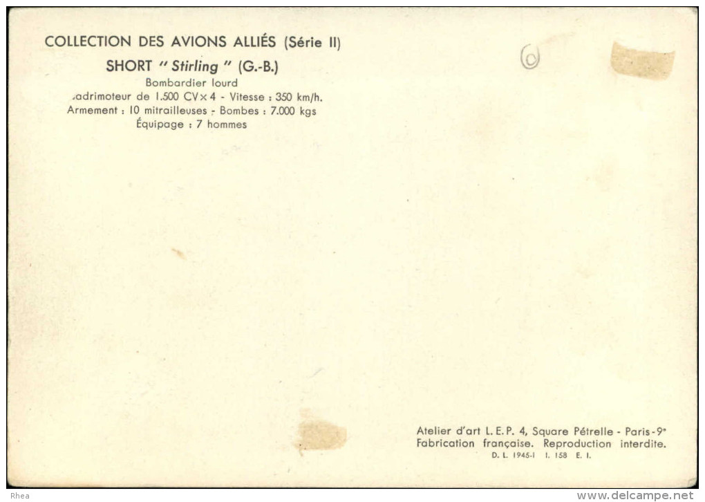 AVIATION  MILITAIRE - AVION - Dessin De Petit - SHORT - 1939-1945: 2ème Guerre