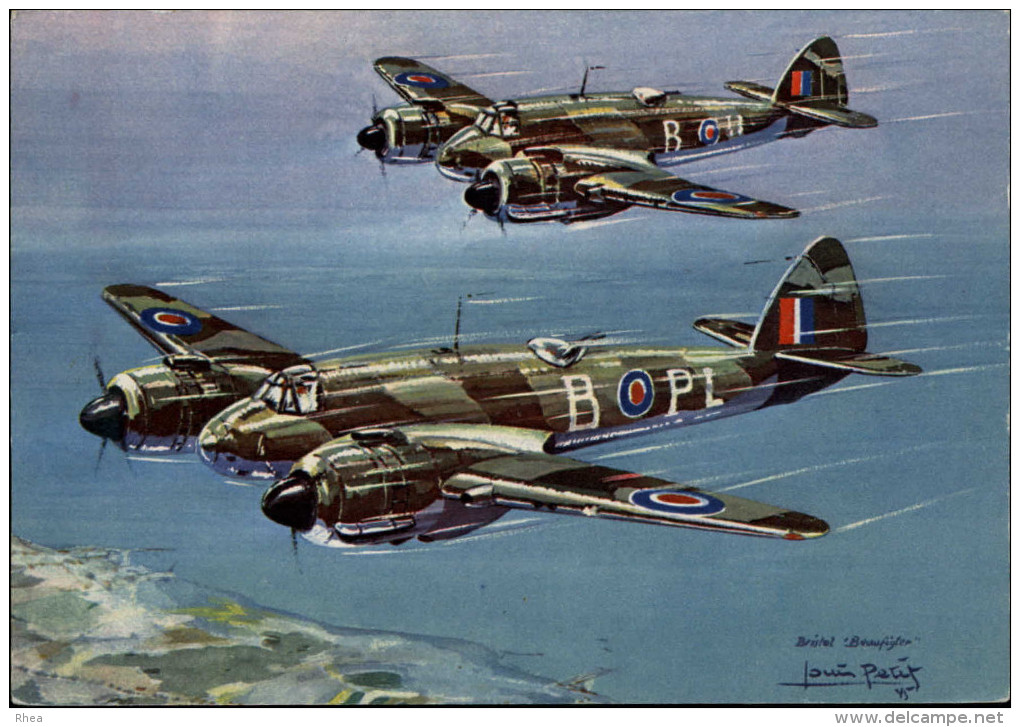 AVIATION  MILITAIRE - AVION - Dessin De Petit - BRISTOL - 1939-1945: 2ème Guerre