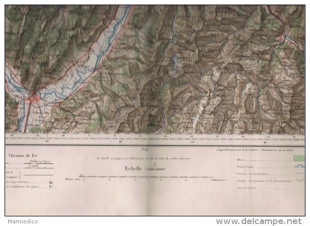 Carte D'Etat- Major Ancienne De GRENOBLE Gravée, Dressée Et Publiée Par Le Service Géographique De L'Armée 6 Scans TBE - Mapas Topográficas