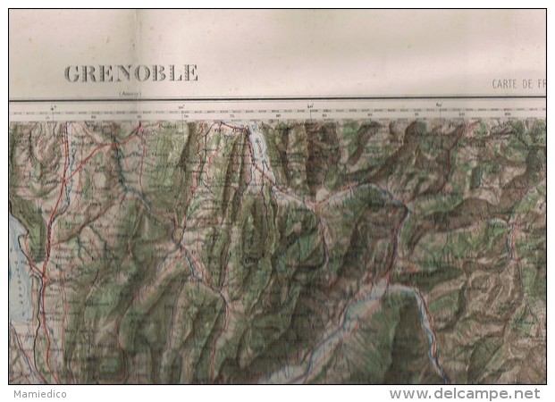 Carte D'Etat- Major Ancienne De GRENOBLE Gravée, Dressée Et Publiée Par Le Service Géographique De L'Armée 6 Scans TBE - Mapas Topográficas