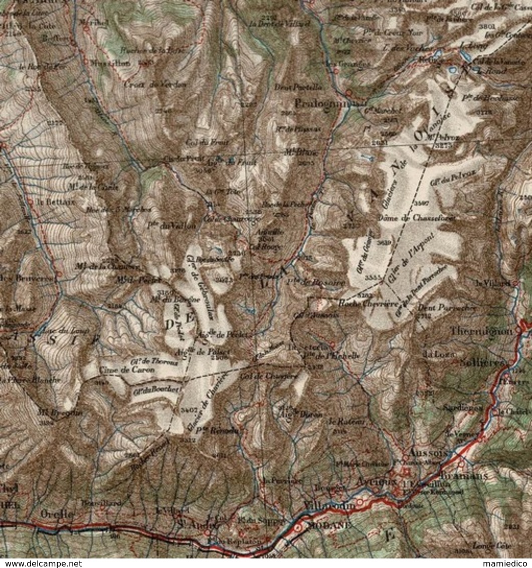 Carte d'Etat- Major ancienne de GRENOBLE gravée, dressée et publiée par le Service géographique de l'Armée 6 scans TBE