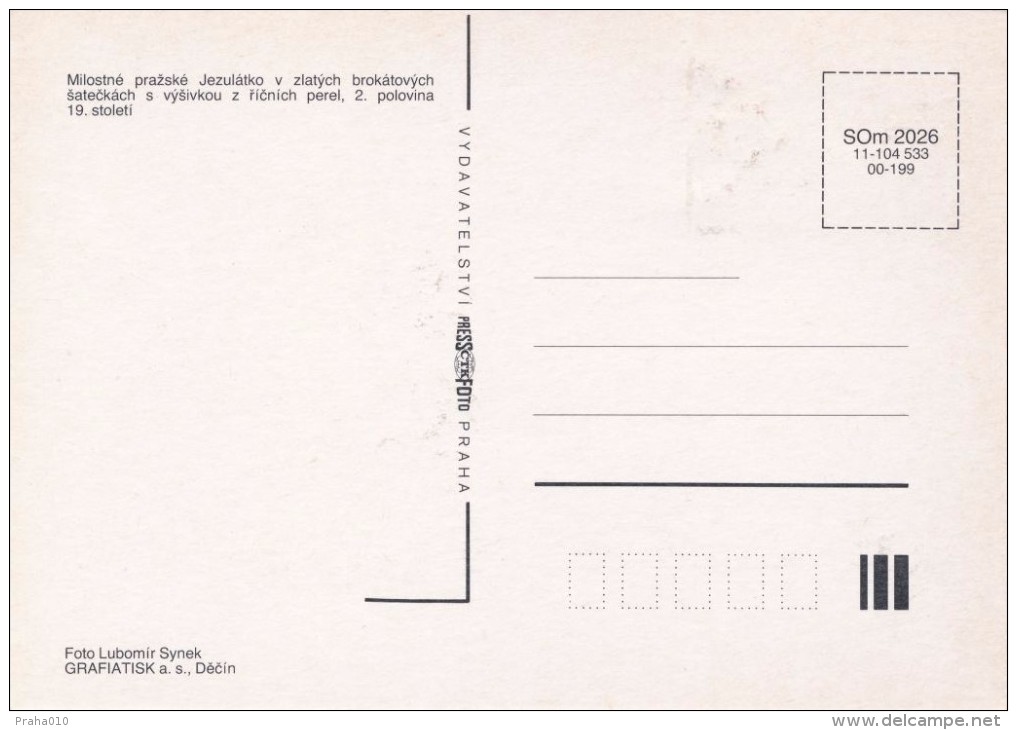 J2745 - Czechoslovakia (1991) Manufacturing Defect (R!) - Cartes Maximum: Graceful Infant Jesus Of Prague - Plaatfouten En Curiosa