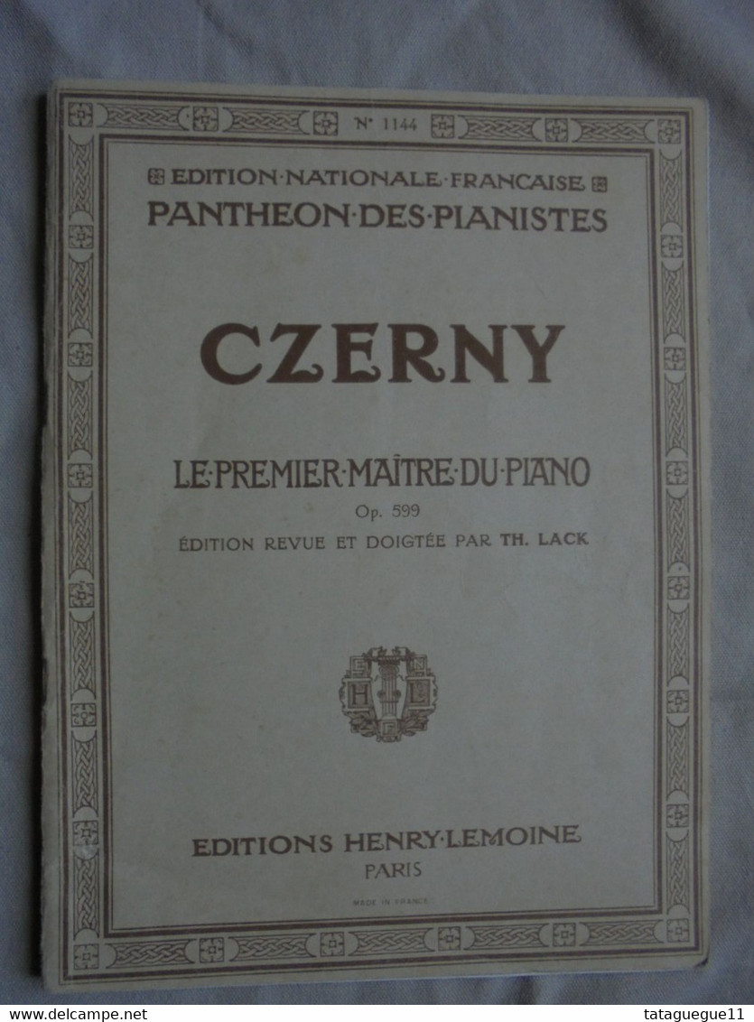 Ancien - Partition PANTHEON DES PIANISTES - CZERNY Op. 599 Ed. H. Lemoine & Cie 1961 - A-C