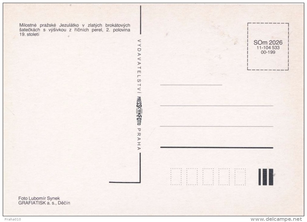 J2752 - Czechoslovakia (1991) Manufacturing Defect (R!) - Cartes Maximum: Graceful Infant Jesus Of Prague - Abarten Und Kuriositäten