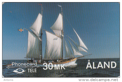 ALAND ISL.(GPT) - The Galley Albanus, CN : 2FINC, First Issue 30MK, Tirage 25000, 05/90, Used - Aland