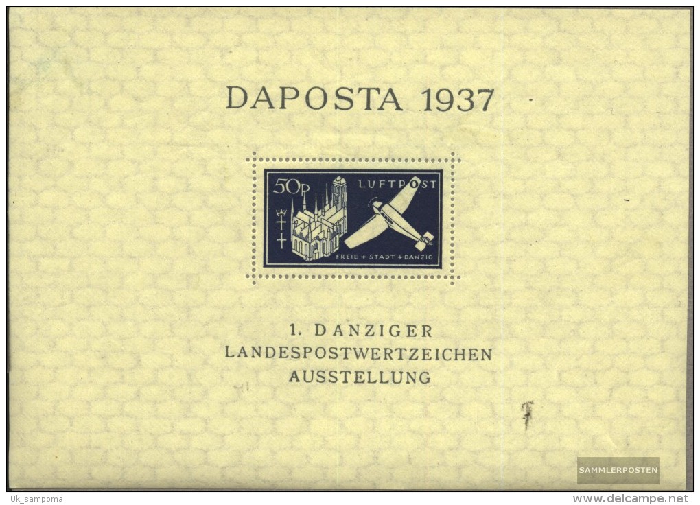Gdansk Block2 (complete Issue) With Hinge 1937 DAPOSTA - Other & Unclassified