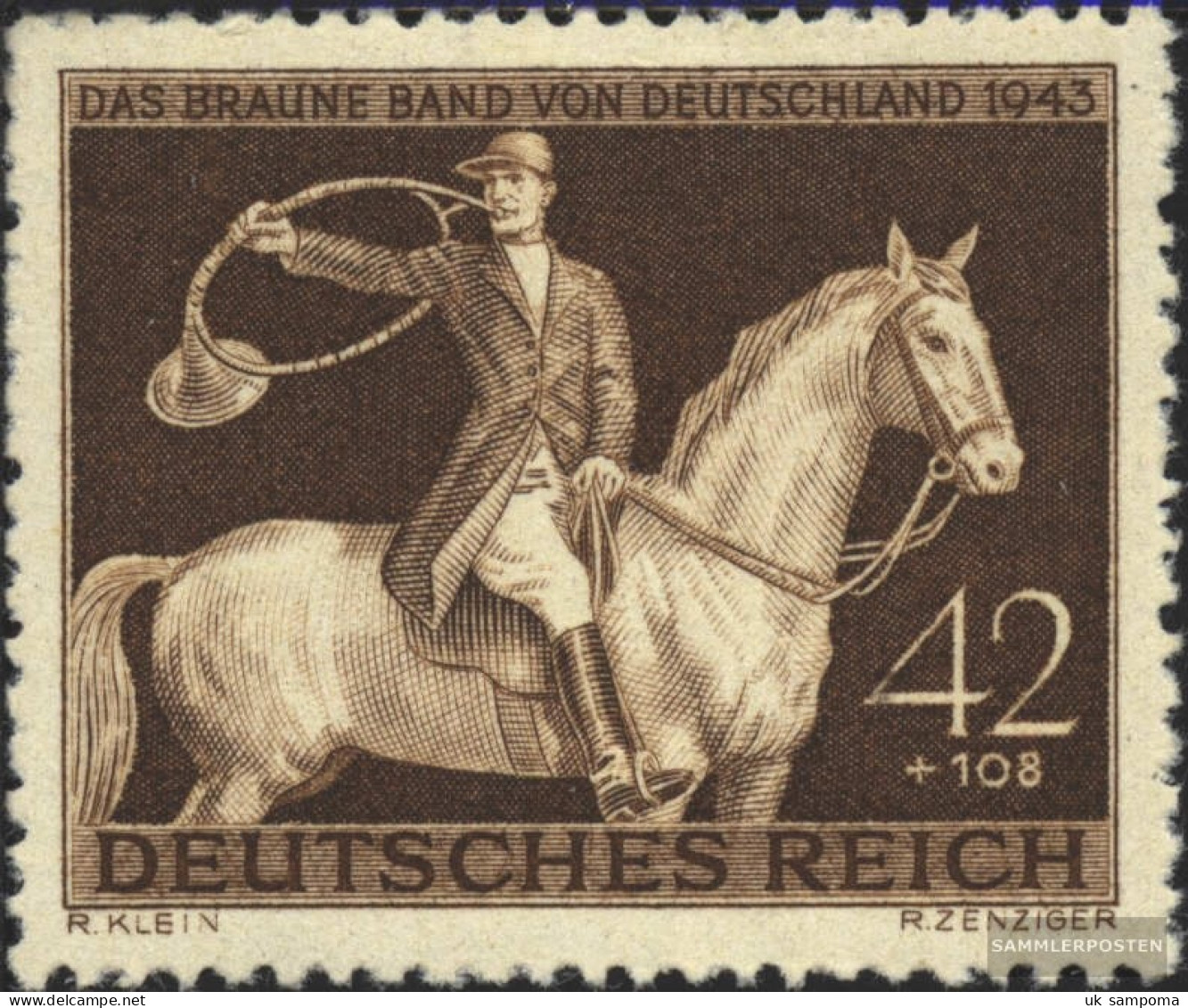 German Empire 854 (complete Issue) Unmounted Mint / Never Hinged 1943 That Brown Tie Horse Racing - Unused Stamps