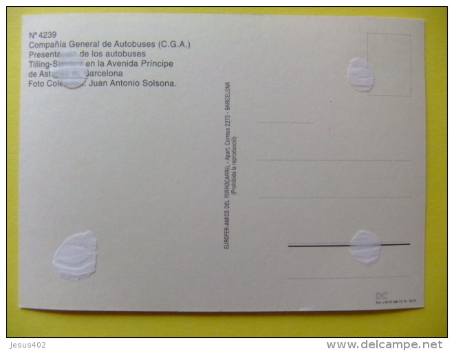 POSTAL 1929 COMPAÑIA GENERAL DE AUTOBUSES DE BARCELONA C.G.A. PRESENTACION Modelo TILLING STEVENS - Autobús & Autocar