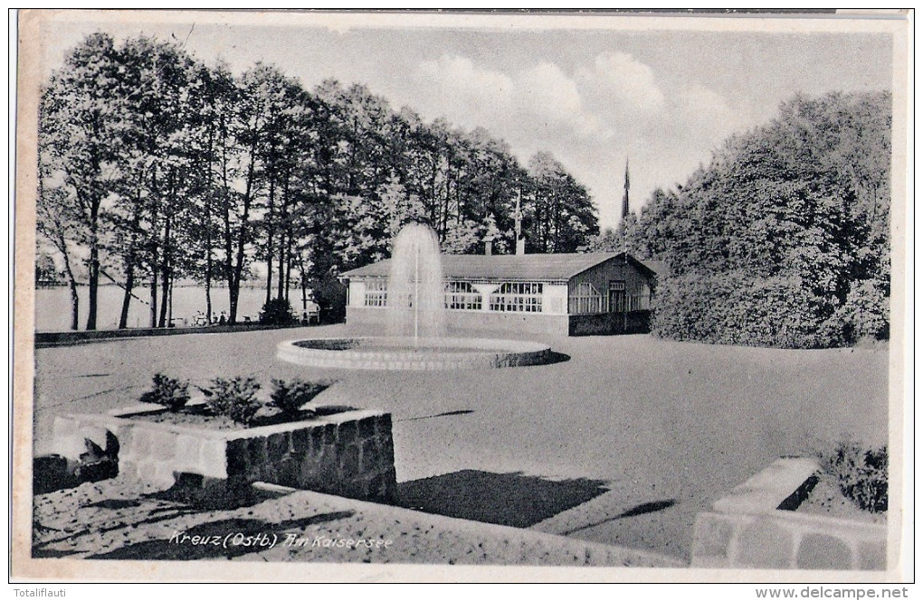 Kreuz Ostbahn Kaisersee Fontäne Gelaufen 31.7.1940 Krzy&#380; Wielkopolski - Posen