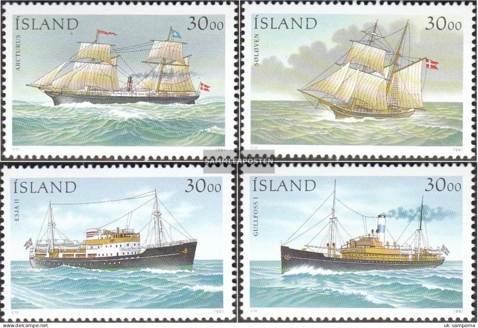 Iceland 753-756 (complete Issue) Unmounted Mint / Never Hinged 1991 Steamers - Neufs