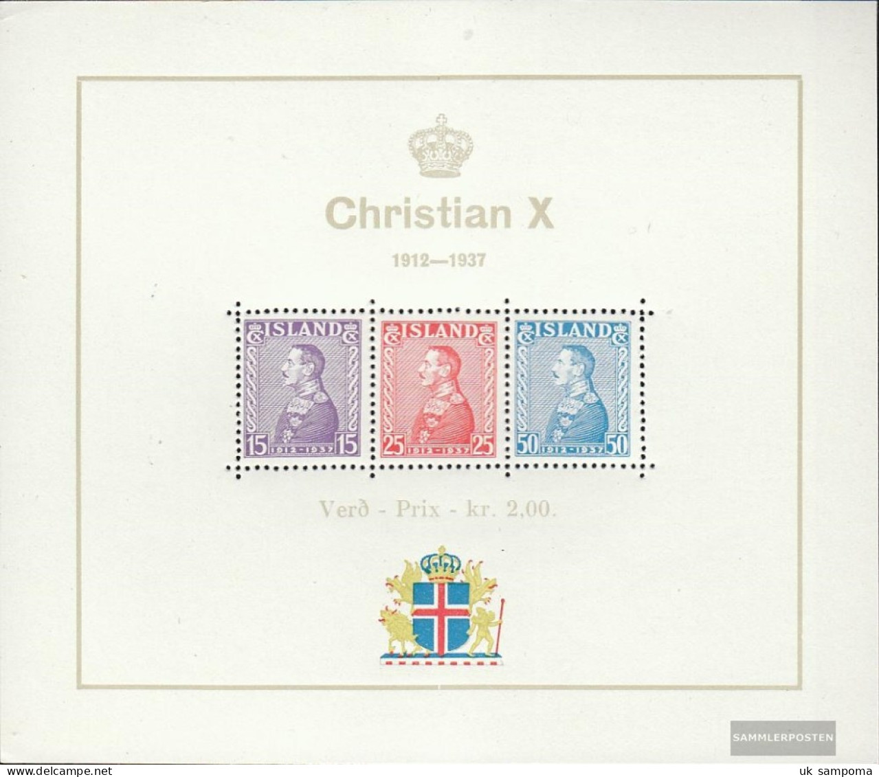 Iceland Block1 (complete Issue) Unmounted Mint / Never Hinged 1937 King Christian X. - Ongebruikt
