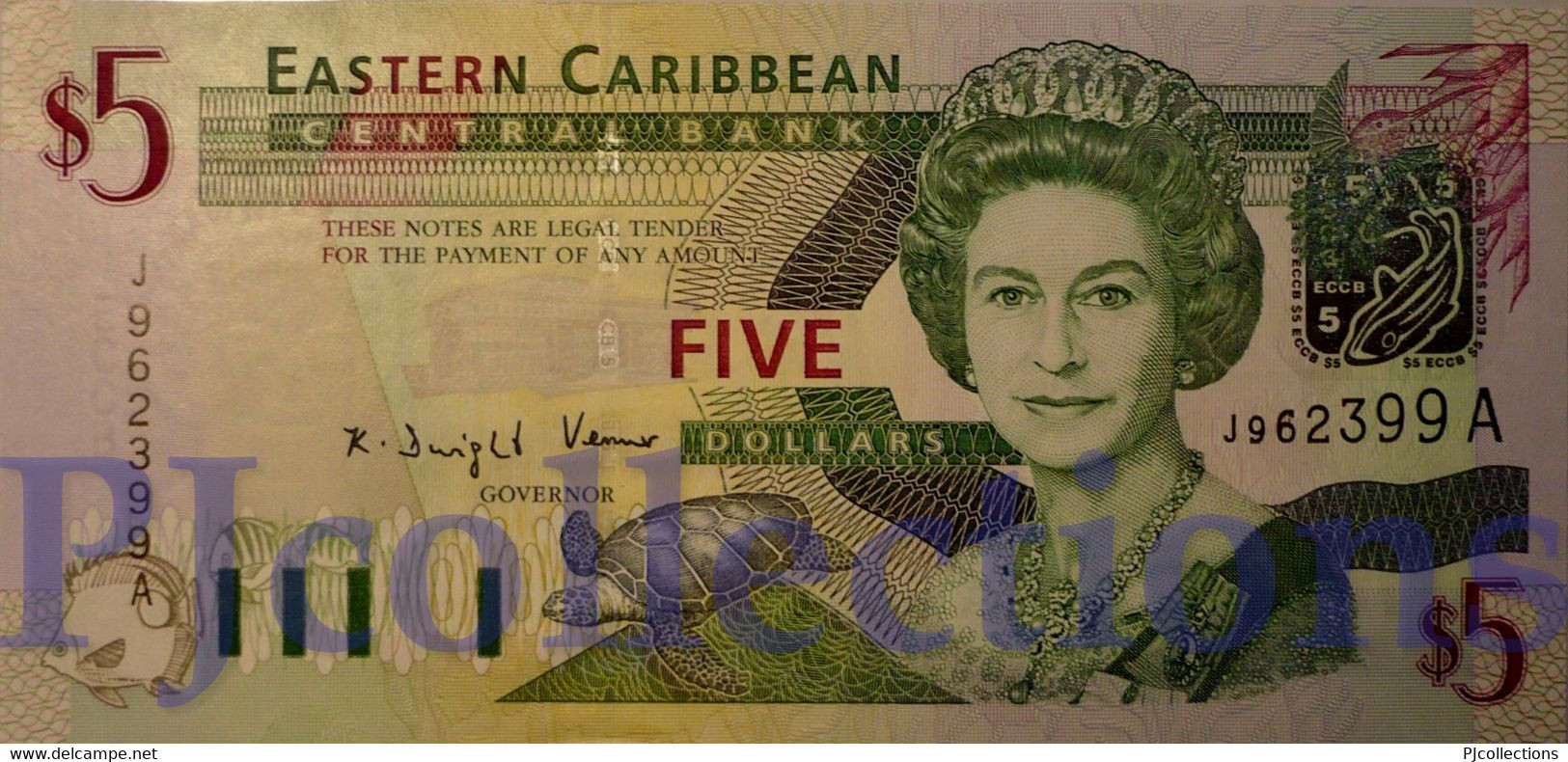 EAST CARIBBEAN 5 DOLLARS 2003 PICK 42a UNC - Caribes Orientales