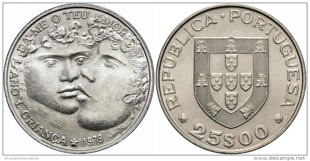 PORTUGAL  (República)  25 Escudos 1.985  Cu Ni  KM#609 "International Year Of The Child"  UNCIRCULATED T-DL-11.346 - Portugal