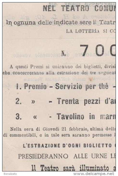 Lotteria Asilo Infantile Lugo 1884 - Ravenna