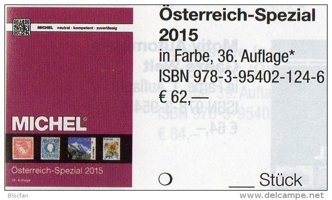 Spezial Katalog 2015 MICHEL Briefmarken Österreich Neu 62€ Bosnien Lombardei Venetien Special Catalogue Stamp Of Austria - Ohne Zuordnung