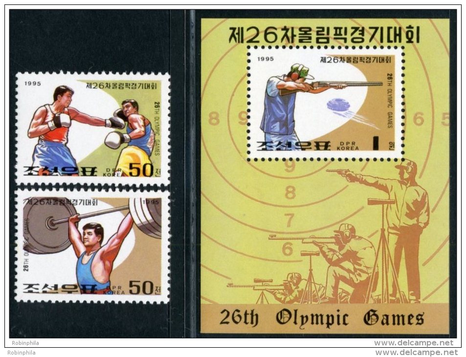 Korea 1995, SC #3463-65, Perf 2V+S/S, 26th Olympic Games - Ete 1996: Atlanta