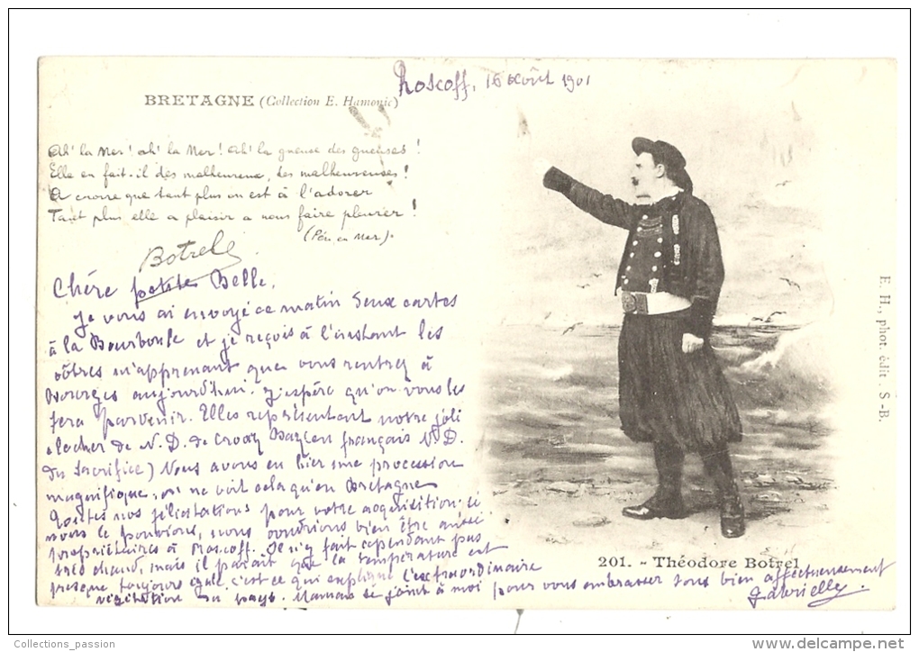 Cp, Folklore, Théodore Botrel, Voyagée 1901 - Personnages
