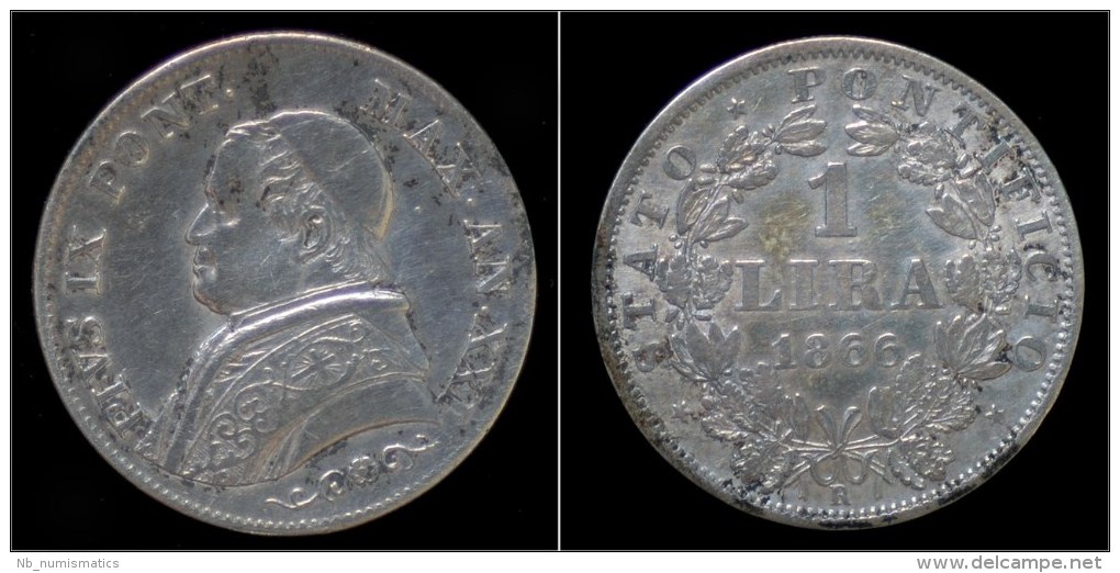 Italy Vatican Ciry 1 Lira 1866R - Vatican