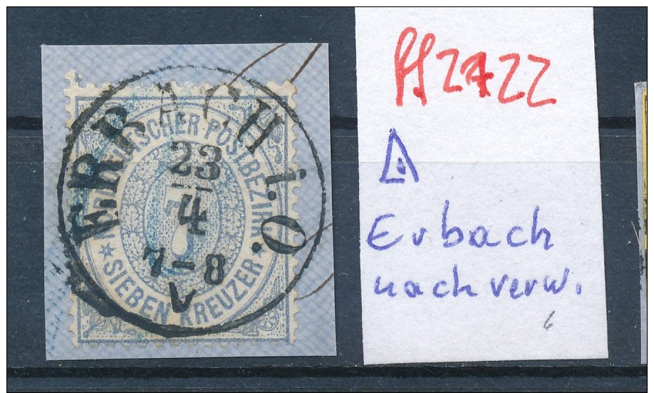 Thurn &amp; Taxis  Nr. Nachverwendeter Stempel Erbach  O   -bitte Zettel Beachten  ( Ff2722 ) Siehe Scan Vergrößert  ! - Sonstige & Ohne Zuordnung