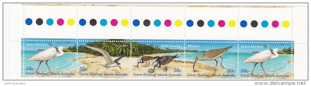 D] Bande De 5 Timbres ** Strip Of 5 Stamps ** Îles Cocos Islands Oiseau Bird - Cocos (Keeling) Islands