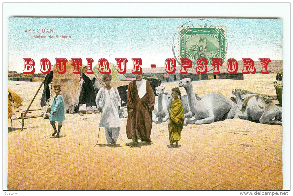ASSOUAN - MAISON De BICHARIN - CHAMEAU - CAMEL - EGYPTE - EGYPT - EGYPTIAN - DOS SCANNE - Aswan