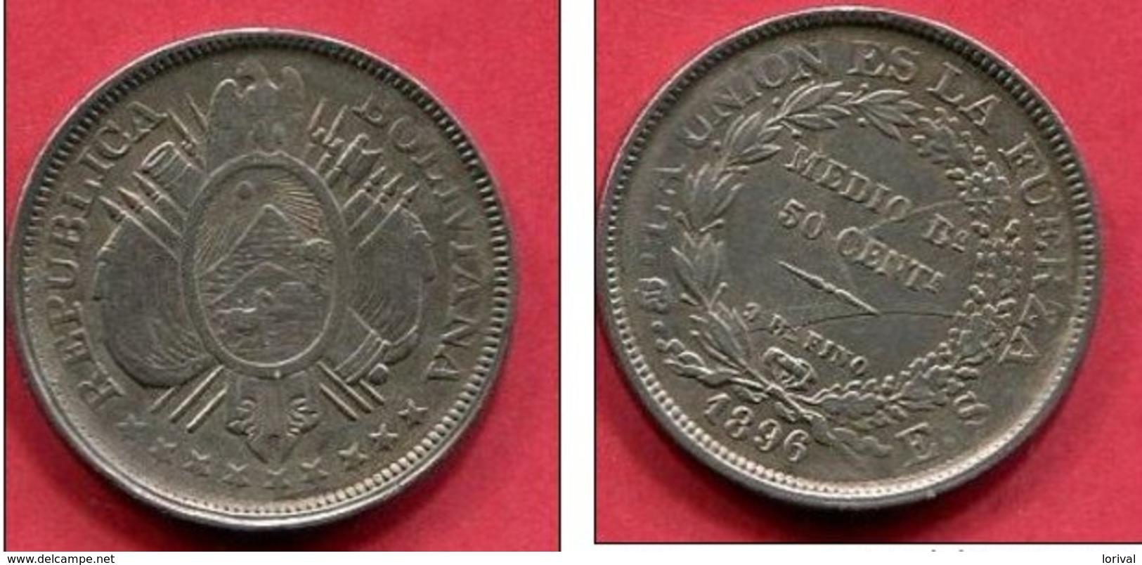 50 CENTAVOS  1896   (KM 161.5 )  TB+ 26 - Bolivie