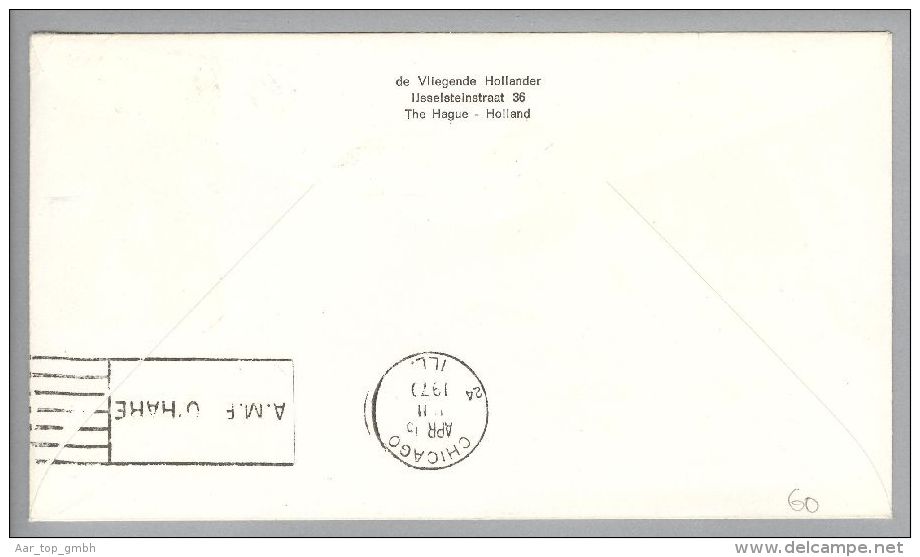 Tschechien 1970-03-26 Prag Erstflug KLM Amsterdam-Chicago Mit AV2 - Posta Aerea