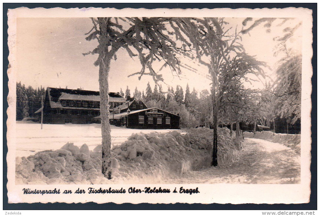 0456 Alte Foto Ansichtskarte -  Gaststätte Fischerbaude Holzhaus - Gel - Verlag Kenne - Holzhau