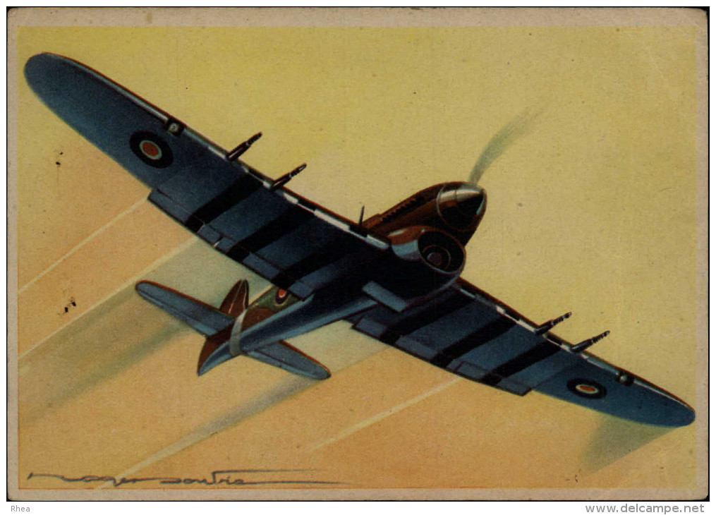 AVIATION  MILITAIRE - AVION - Dessin - HAWKER - 1939-1945: 2ème Guerre