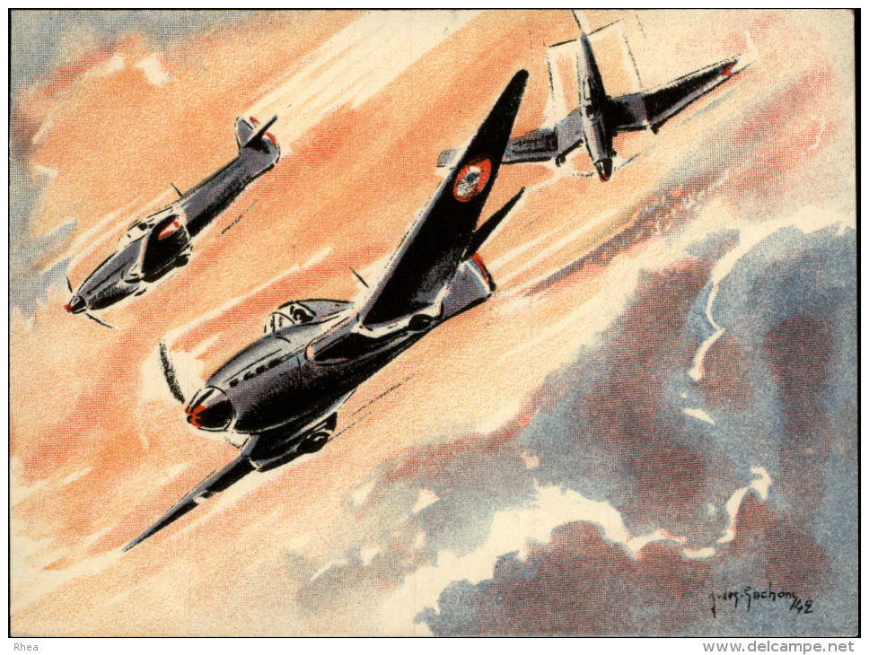 AVIATION  MILITAIRE - AVION - Dessin - - 1939-1945: 2ème Guerre