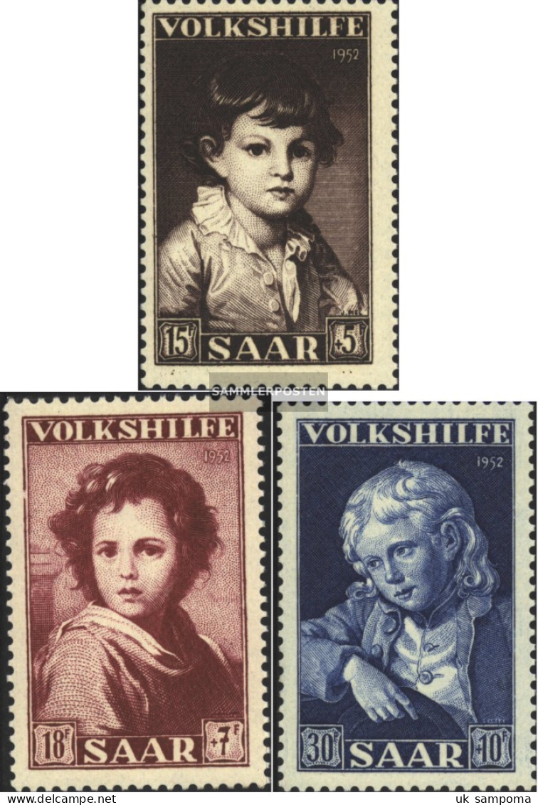 Saar 338-340 (complete Issue) Unmounted Mint / Never Hinged 1952 Volkshilfe - Unused Stamps