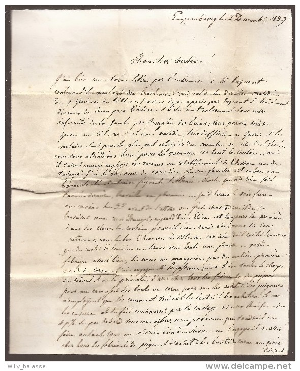 L. Datée De Luxembourg 1839 Pour Liège Transportée Manuscrit "Par Bonté" - Malte (Ordre De)